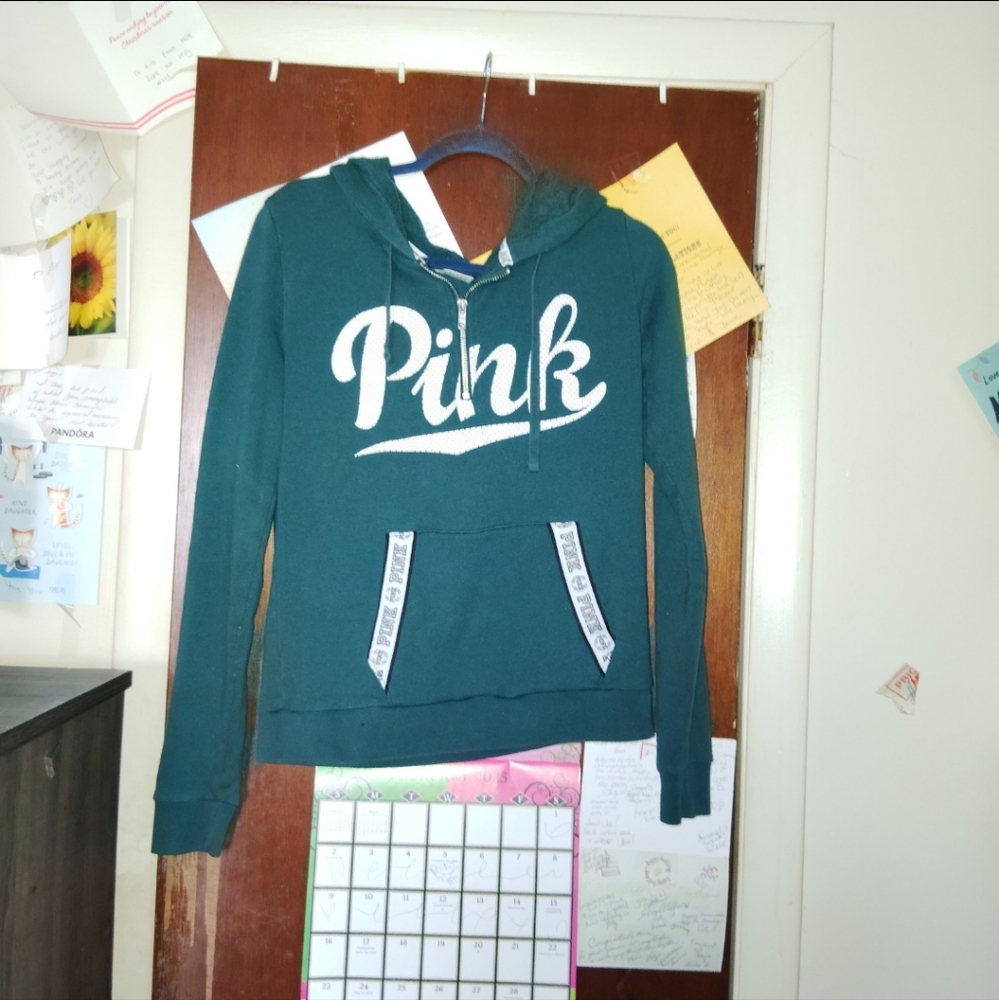 Victoria Secret PINK 1/4 Zip Hooded Sweatshirt - Medium - Picture 3 of 6